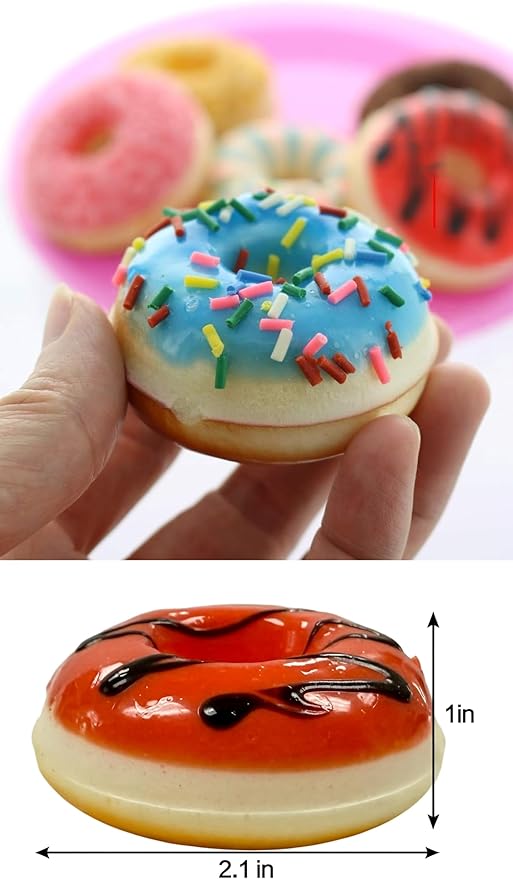 GiftExpress 6 pcs Realistic Artificial Toy Donuts, Scented Fake Donuts, Assorted Realistic Doughnuts Toy Cakes Fake Desserts Decoration Toys, Valentine bv Donut Party Decoration, Prop Food