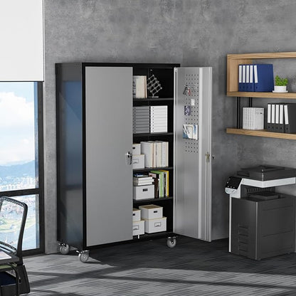 VINGLI Upgraded Wide & Deep Garage Storage Cabinet, Metal Storage Cabinet