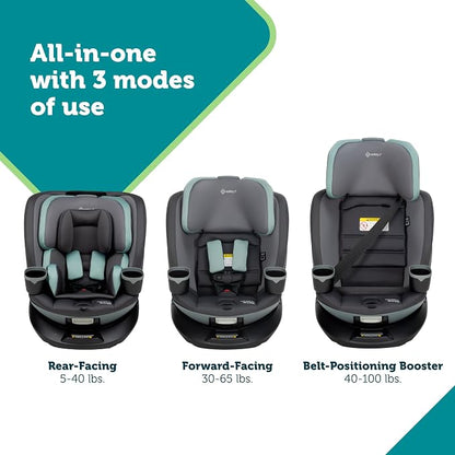 Safety 1st Turn and Go 360 ST 360 Rotating Car Seat, SafetySwivel, SecureTech Installation, All-in-One Convertible Car Seat, 3-in-1 Rear-Facing, Forward-Facing, Booster, 5-100 lbs, Dark Triad