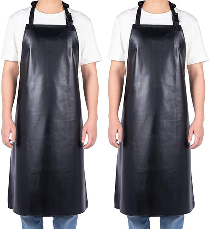 Homsolver 2 Pack Waterproof Rubber Aprons, Heavy Duty Butcher