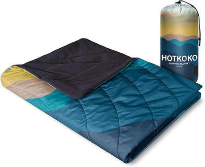 Waterproof Stadium Blanket, Fleece Camping Blanket Wearable Soft Warm Camp Blanket for Outdoor Camping, Picnic, Stadium, Sports, Beach, Car