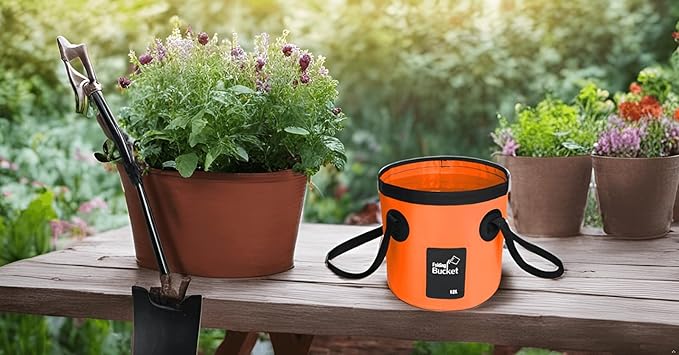 BANCHELLE Collapsible Bucket Water Container Portable Folding Camp Wash Basin for Outdoor Traveling Hiking Fishing Car Washing Gardening Camping 2 PCS