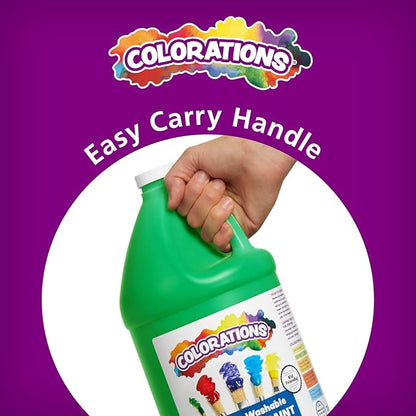 Colorations Paraben-Free Simply Washable Tempera Paint for Kids - 1/2 Gallon Value Size, Vibrant White. Non-Toxic and Made in The USA