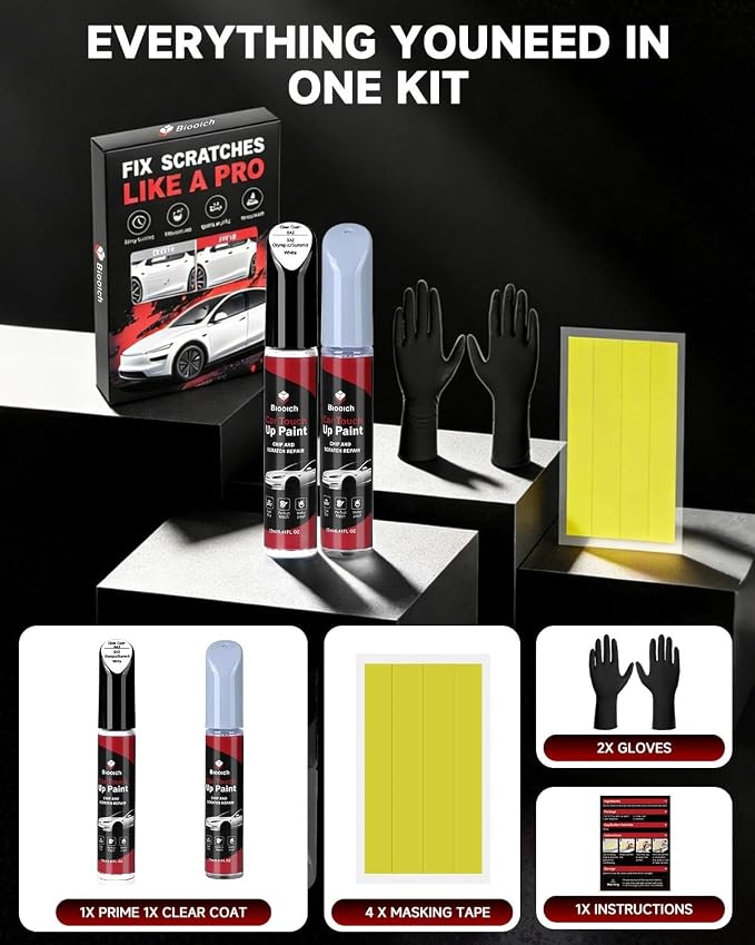 Olympic/Summit White GAZ for Buick Touch Up Paint Kit[2K Clear Coat Included],Exact Color Match Touch Up Paint for Chip and Scratch
