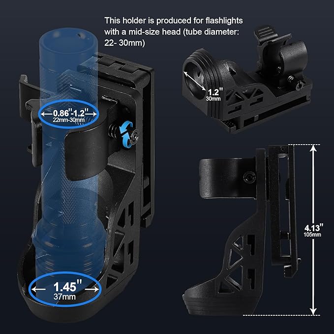 Tactical Flashlights High Lumens-1200 LM Police Flashlight with Holster for Duty Belt,Single Mode LED Flashlight for Camping/Law Enforcement-Sentinel-X1