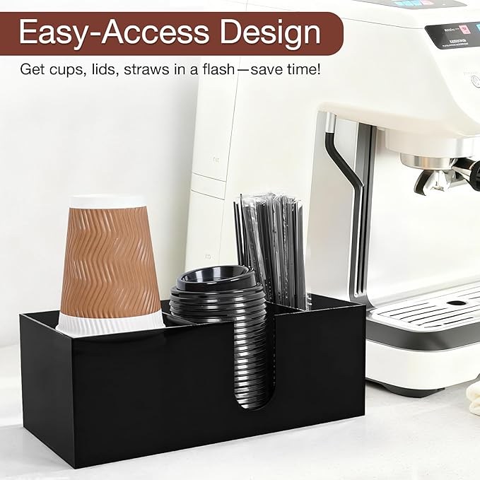 Acrylic Coffee Cup Holder for Countertop, 3 Slots Acrylic Coffee Bar