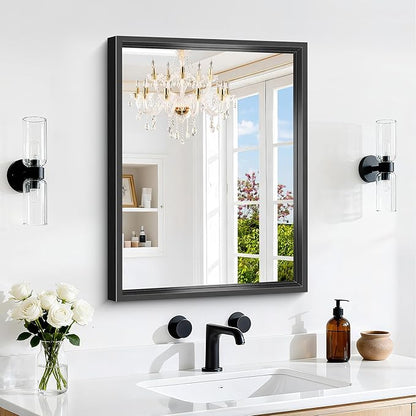 Black Bathroom Mirror, 18x24 Inch Rectangle Mirrors
