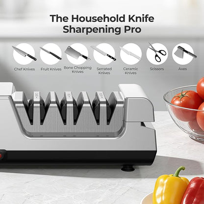 Narcissus Knife Sharpener, 3 Stages Diamond Electric Knife Sharpener