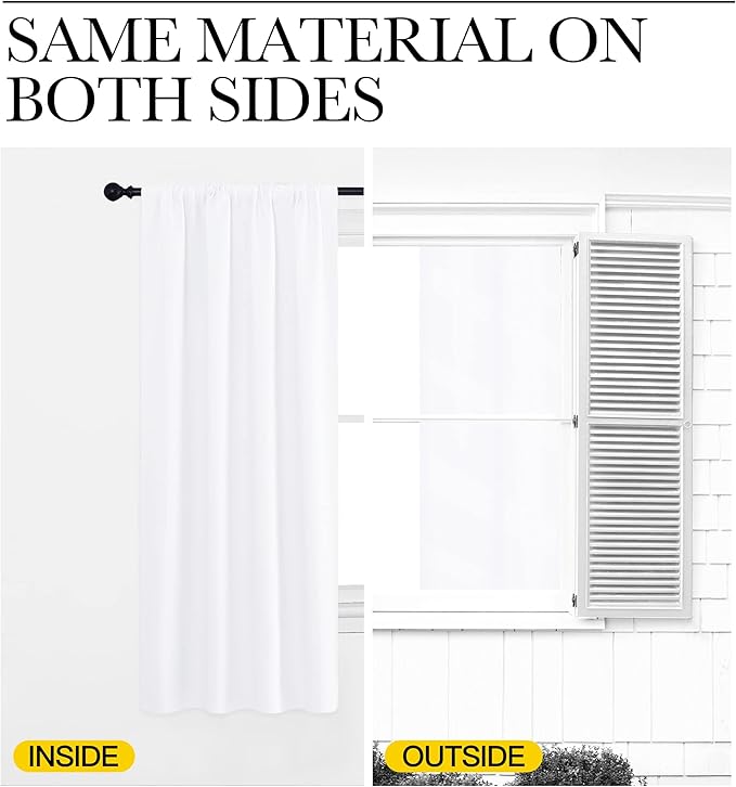 NICETOWN White Bedroom Curtain Panels