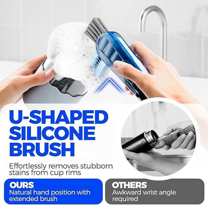 6 Pack Holikme 4 in 1 Cup Lid Cleaning Brush Set