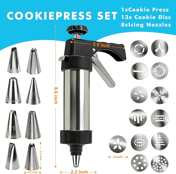 Stainless Steel Cookies Press, Cookie Press Gun Kit