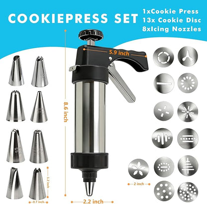 Stainless Steel Cookies Press, Cookie Press Gun Kit