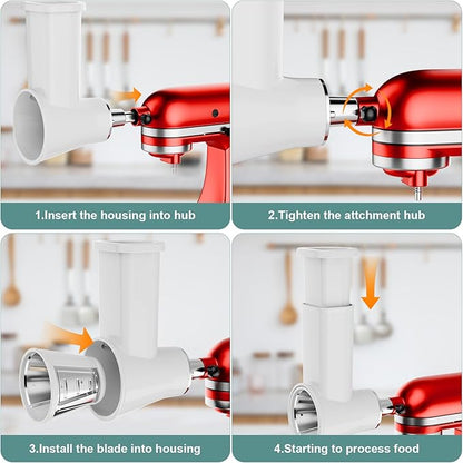 Slicer Shredder Attachment for KitchenAid Stand Mixer, Cheese Grater Attachment
