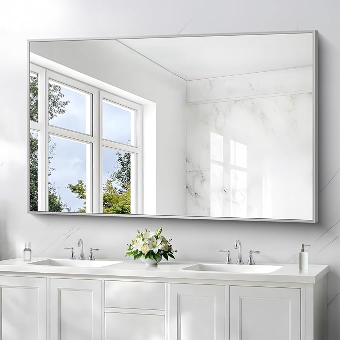 36x55inch Bathroom Mirror, Large Rectangular Wall Mirrors