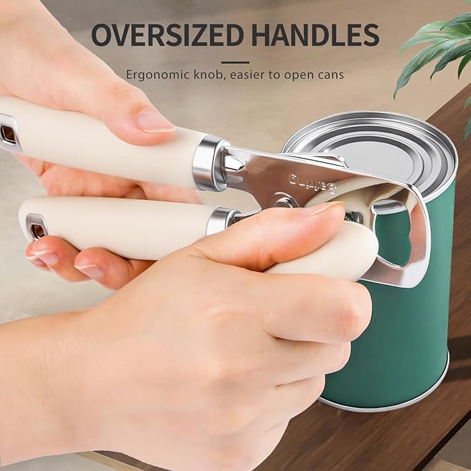Safring Can Opener Manual, Heavy Duty Stainless Steel Smooth Edge Can Openers