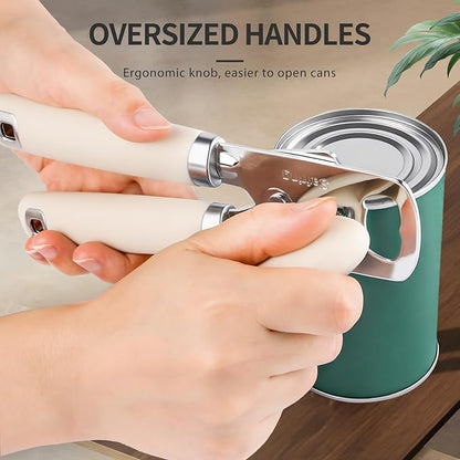 Safring Can Opener Manual, Heavy Duty Stainless Steel Smooth Edge Can Openers