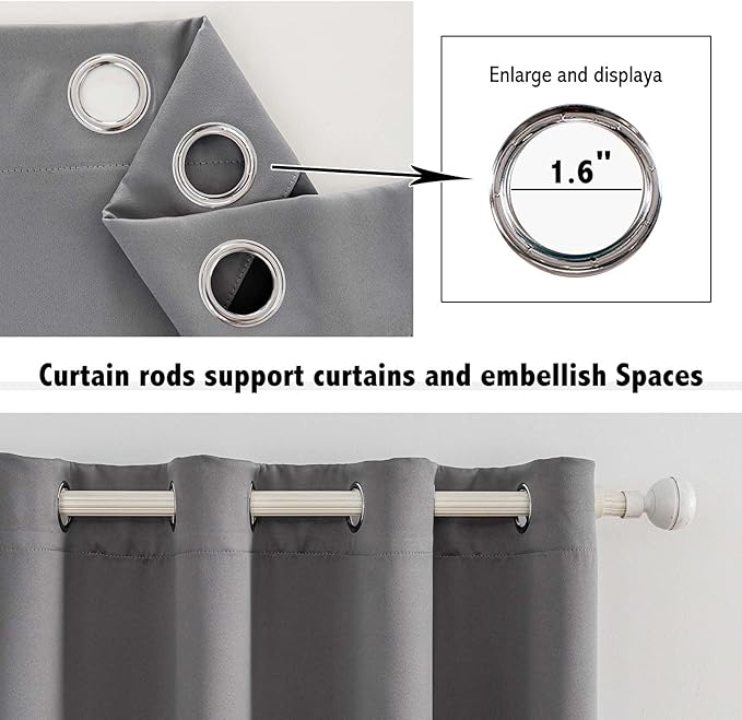 Anytime 100% Blackout Curtain 2 Panels Set, Thermal Insulated Window Drapes