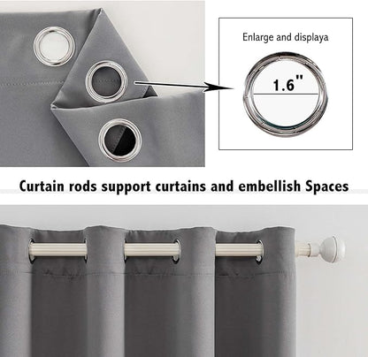 Anytime 100% Blackout Curtain 2 Panels Set, Thermal Insulated Window Drapes