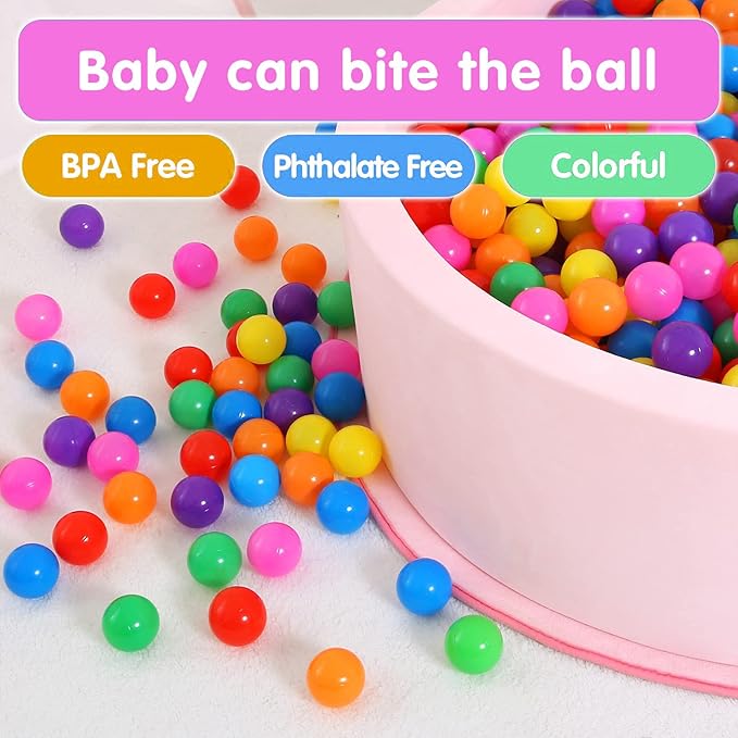 Ball Pit Balls Plastic Balls for Ball Pit Phathalate Free BPA Free Plastic Balls 100pcs 2.2" Set for Toddlers for Play Tent Tunnel