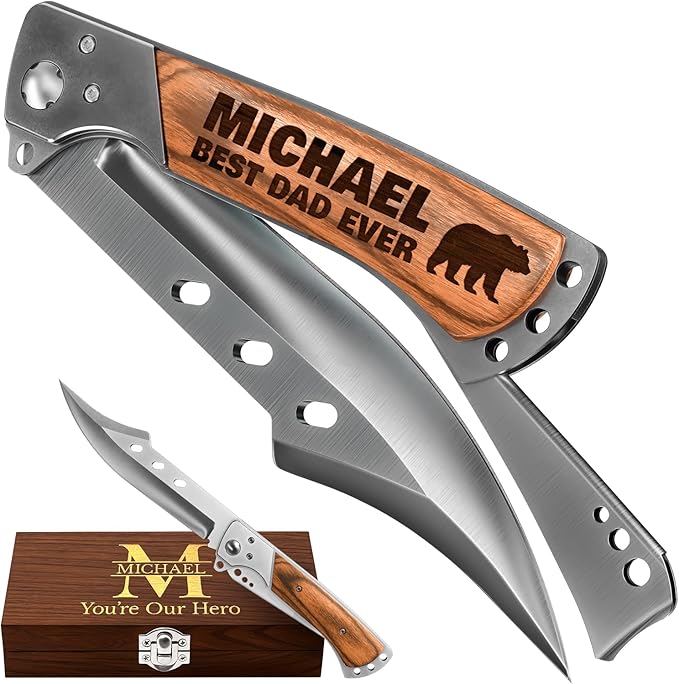 Custom Knife for Men and Women - Personalized Idea Gifts - Engraved Gifts for Dad Husband Boyfriend Wife Girlfriend - Customized Pocket Knives for Birthday - Best Unique Present 4172 PS