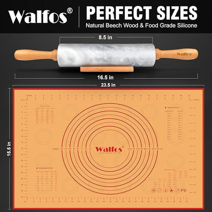 Walfos Marble Rolling Pin Set