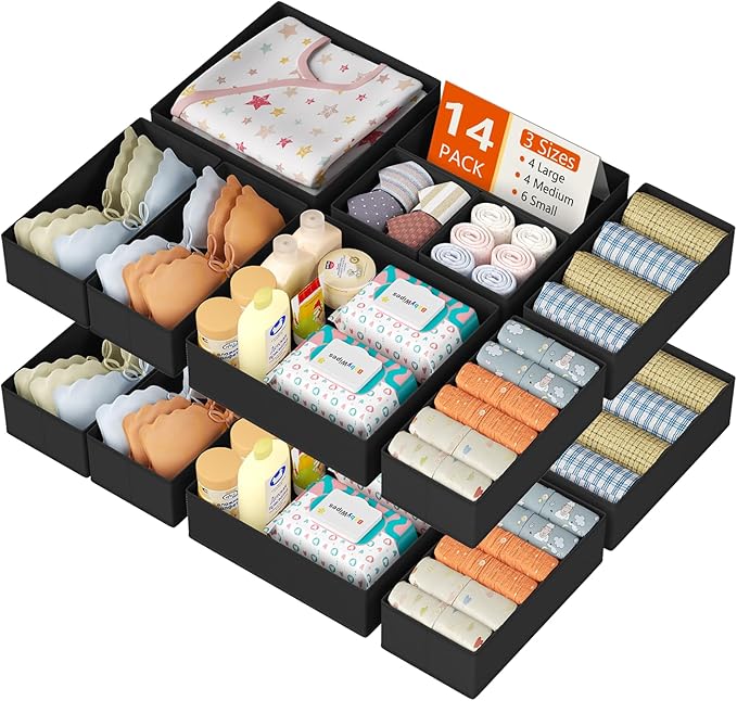 DIMJ Drawer Organizer Clothes 14 Pack