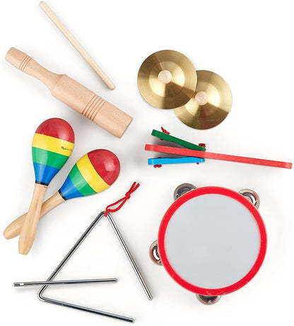 Melissa & Doug Band-in-a-Box Clap! Clang! Tap! - 10-Piece Musical Instrument Set
