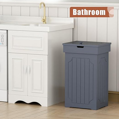 Function Home Trash Can Cabinet, 13 Gallon Kitchen Garbage Can, Wood Recycling