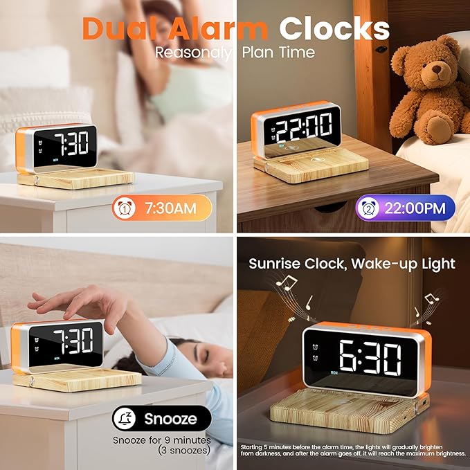 CHOUYONL Alarm Clocks for Bedrooms