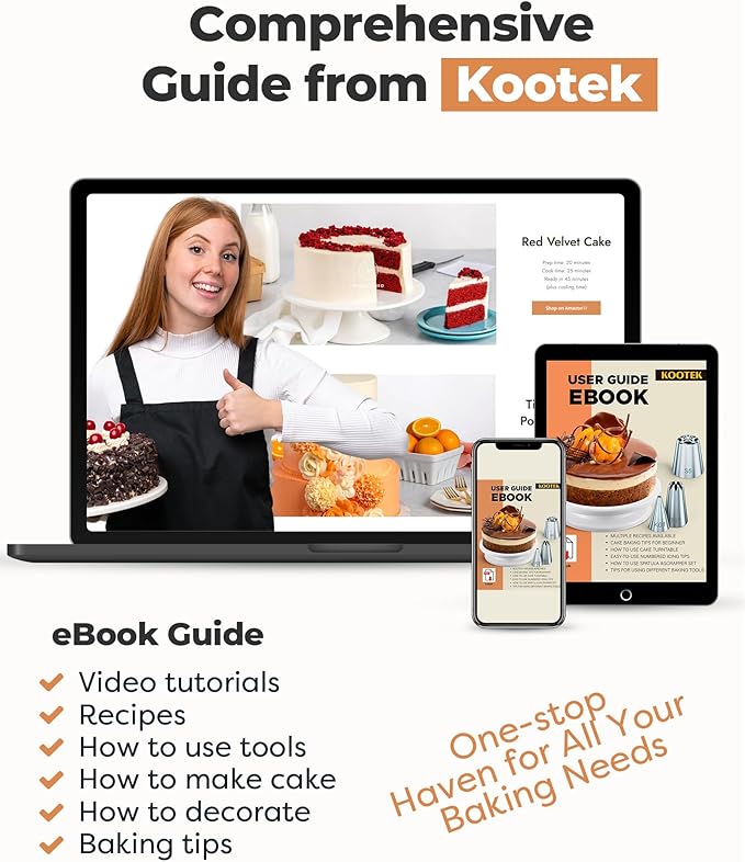 Kootek Cake Decorating Kit Baking Supplies Set Cake Turntable