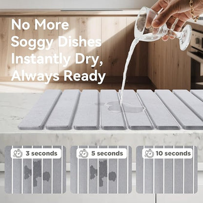 Stone Drying Mat for Kitchen Counter, Drying Matt Kitchen Counter, Quick Dry