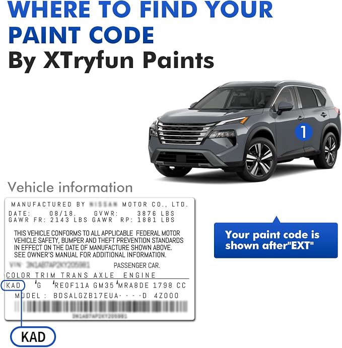 KBY Boulder Gray Touch Up Paint for Cars Compatible with Nissan, DIY Car Paint Scratch Repair Kit, Automotive Paints, Quick & Easy Fix Scratch Repair for Rogue/Pathfinder/Kicks/Frontier/Murano