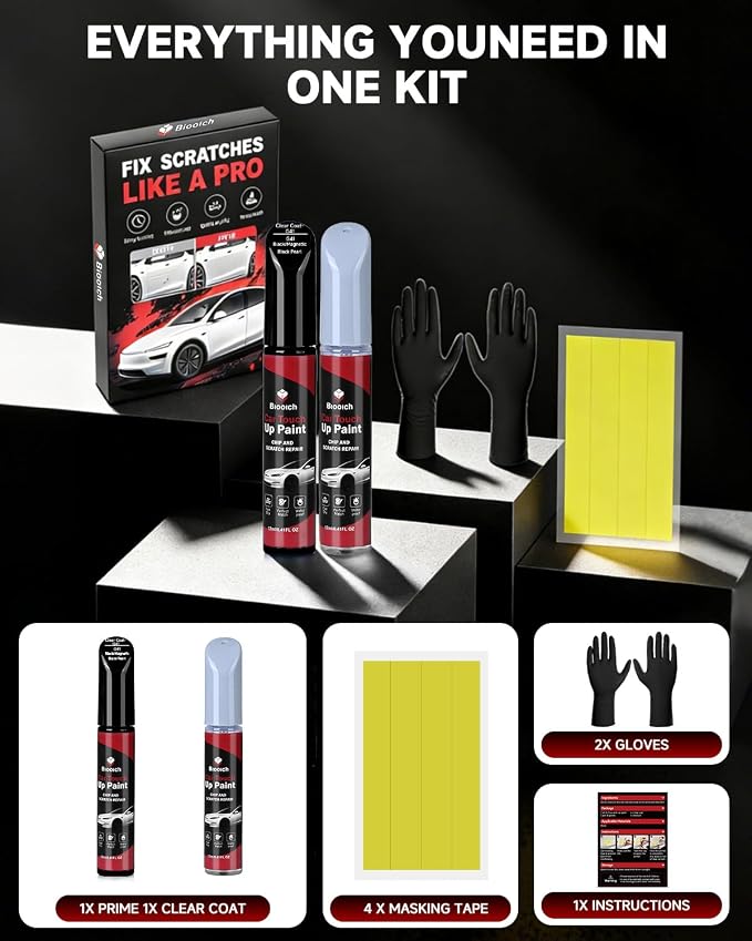 Black/Magnetic Black Pearl G41 for Nissan Touch Up Paint Kit[2K Clear Coat Included],Exact Color Match Touch Up Paint for Chip and Scratch Repair