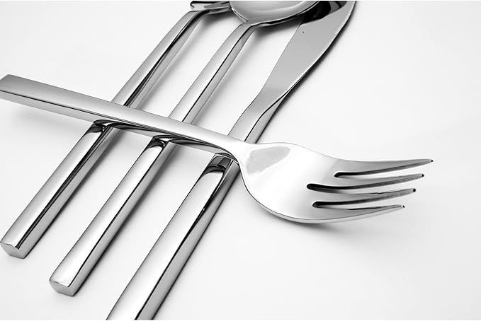 Fortessa Arezzo 18/10 Stainless Steel Flatware, 5 Piece Place Setting, Service for 1, Polished Stainless