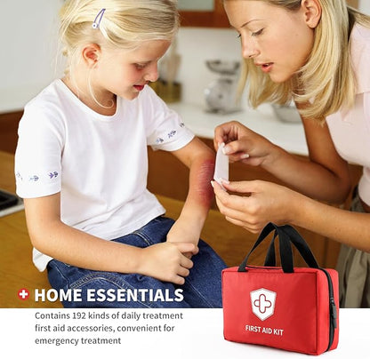 Kitgo First Aid Kit with Hospital Grade Medical Supplies, 220pcs Emergency Medical Trauma Kit, Gift for Dad Husband Great for Home, Outdoors, Office, Car, Travel, Camping, Hiking, Boating