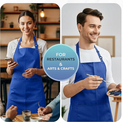 Utopia Kitchen 4 Pack Bib Apron Adjustable
