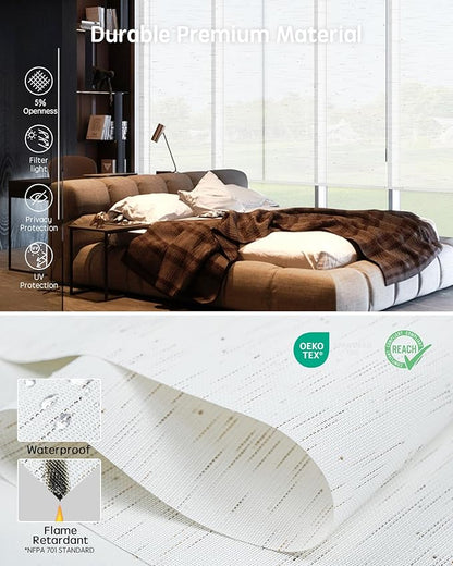 Yoolax Motorized Solar Shades, Flame Resistat Smart Blinds
