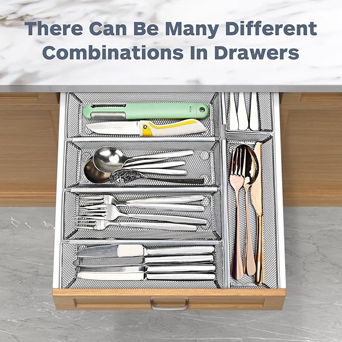 Smgmg Silverware Drawer Organizer, Cutlery Drawer Organizer, 6 Pack Utensil