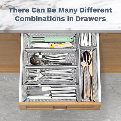 Smgmg Silverware Drawer Organizer, Cutlery Drawer Organizer, 6 Pack Utensil