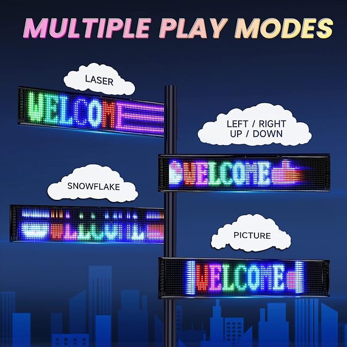 RAYHOME Scrolling Huge Bright Advertising LED Signs, Flexible USB 5V LED Store
