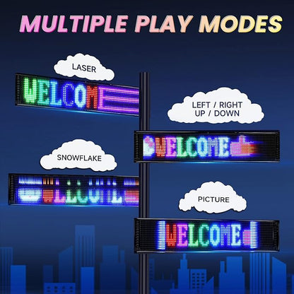 RAYHOME Scrolling Huge Bright Advertising LED Signs, Flexible USB 5V LED Store