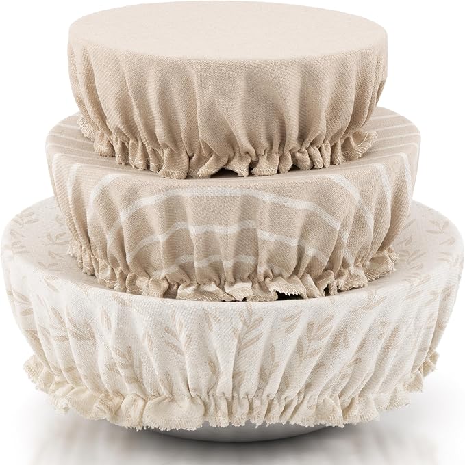Beautiful Linen Cotton Blend Bowl Covers