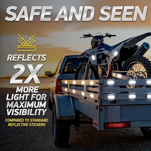 Reflective Safety Tape Stickers | 3M Diamond Grade | Mixed Colors | 1.2″ x 3.15″ | 20-Pack | Safety Warning Tape for Helmets, Cars, Mailboxes & More