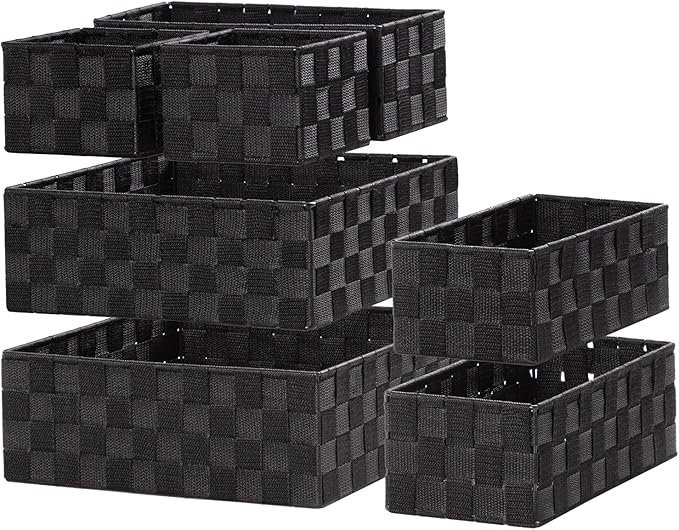 Posprica Small Baskets for Organizing Woven Storage for Shelves, Decorative