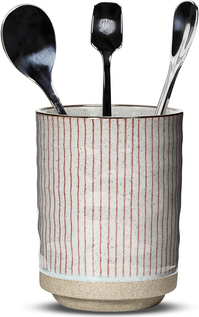 Ceramic Spoon Holder for Coffee Bar, Upright Tea Spoon Holder Cup, Coffee