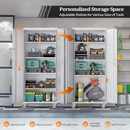VINGLI 72'' Tall Garage Storage Cabinet, Metal Storage Cabinet