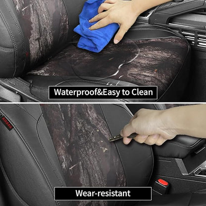 EKR Tacoma Seat Covers Custom Fit for Toyota Tacoma (Only for Hybrid) 2024 2025 2026 Double cab TRD Sport/TRD Off-Road/Limited/Trailhunter-Truck Seat Cover Full Set,Faux Leather(Black/Woodland Camo)