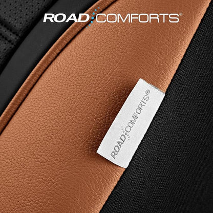 Road Comforts Leather Seat Covers, Breathable Car Seat Covers Full Set for Men,Airbag Compatible, Automotive Seat Covers Set Universal Fit Most Cars,Vans,Truck,SUV