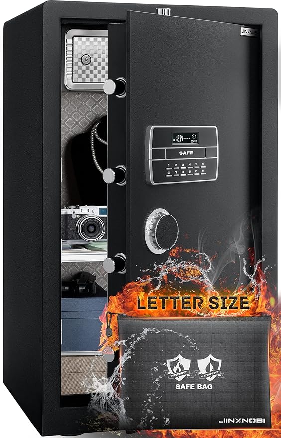 Extra Large Safe Box with Big Fireproof Waterproof Document Bag, 6.05 Cubic