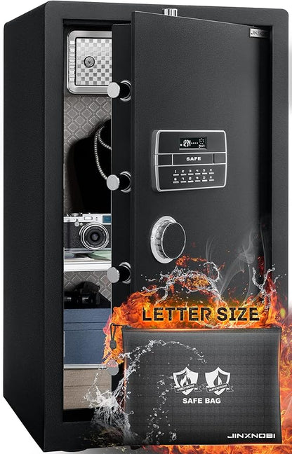 Extra Large Safe Box with Big Fireproof Waterproof Document Bag, 6.05 Cubic